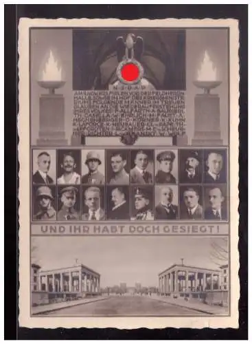 [Propagandapostkarte] DT- Reich (w00206) Propagandakarte Und Ihr habt doch gesiegt, gedenken 9.11.1925, Hoffmannkarte, ungebraucht. 