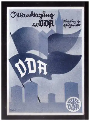 [Propagandapostkarte] Dt- Reich (w00226) Propagandakarte Ostlandtagung der VDA Königsberg Pfingsten 1935, gelaufen Königsberg. 