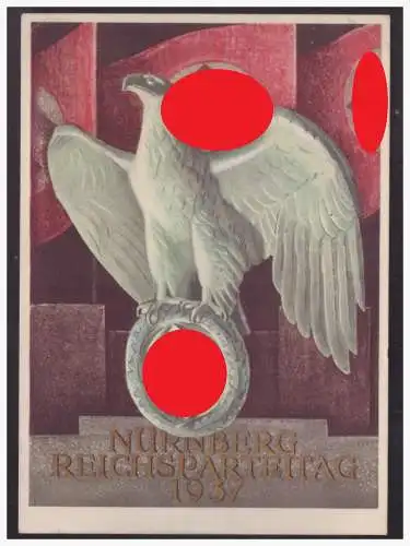 [Propagandapostkarte] Dt- Reich (004240) Propagandakarte Nürnberg Reichtsparteitag 1937, gelaufen mit SST Nürnberg  am 6.9.1937. 