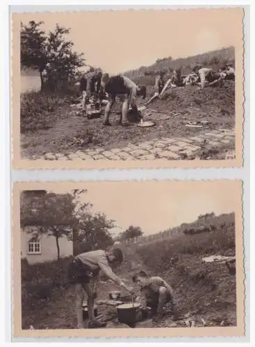 [Propagandapostkarte] Dt.- Reich (004555) Propaganda HJ Bilder bei Fellbach (Stuttgart) Lot 6 Bilder ca. 9 x 6 cm, unsanft aus Album genommen. 