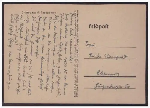 [Propagandapostkarte] Dt- Reich (004941) Propagandakarte "Bau- Batl. in Russland 1941/ 42" beschrieben. 