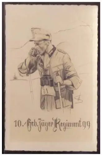 [Propagandapostkarte] Dt- Reich (005436) Propagandakarte 10. Geb. Jäger Regiment 99, gelaufen Sonthofen am 12.11.1938. 