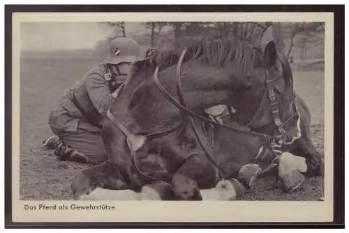 [Propagandapostkarte] Dt- Reich (006026) Propagandakarte Das Pferd als Gewehrstütze, gelaufen mit Nachporto am 27.8.1939. 