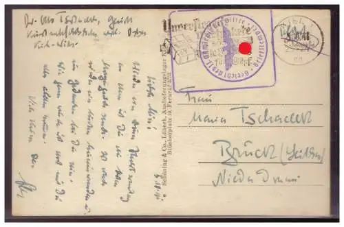 [Propagandapostkarte] Dt- Reich (006170) AK Kiel- Ehrenmal, gelaufen mit Feldpost Kiel 1942. 