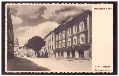 [Propagandapostkarte] Dt- Reich (006423) Propagandakarte Adolf Hitlers Geburtshaus, Braunau am Inn, RS Gasthaus Stempel!!, gelaufen 25.5.1936. 