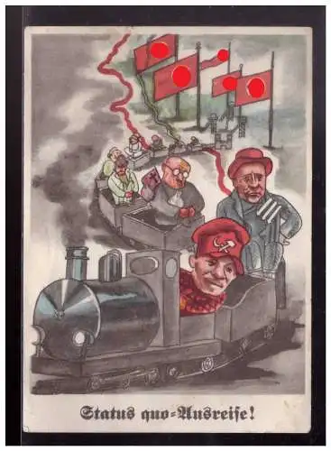 [Propagandapostkarte] Dt- Reich (024223) Propagandakarte Status quo= Ausreise! Saarabstimmung, Rs 2. Wahl, ungebraucht. 