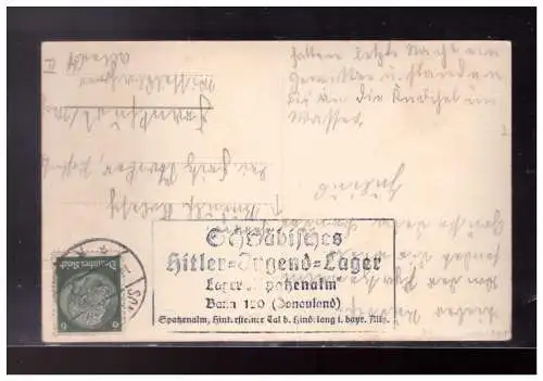 [Propagandapostkarte] Dt- Reich (024241) AK Wasserfälle Hinterstein mit Hitler Jugend Lagerstempel Schwäbisches HJ Lager Spatzenalm, gelaufen. 