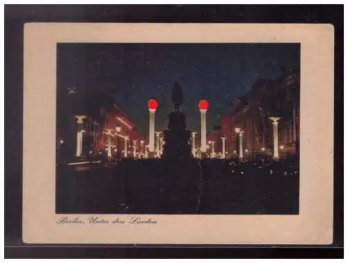 [Propagandapostkarte] Dt Reich (024284) Propaganda AK Berlin Unter den Linden mit HK Schmuck, ungebraucht. 