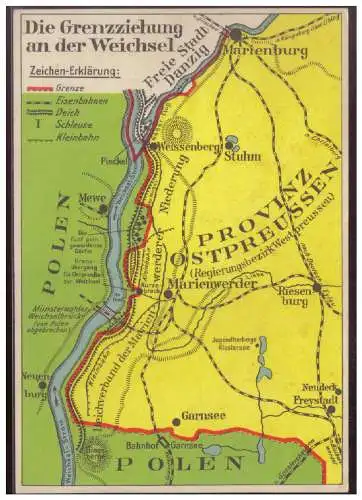 [Propagandapostkarte] DT-Reich (006744) Propagandakarte, Die Grenzziehung an der Weichsel, Rückseite vollständig bedruckt!!. 