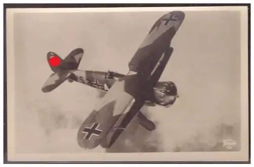 [Propagandapostkarte] Dt-Reich (007397) Propagandakarte, Unsere Luftwaffe, Sturz-Kampfeinsitzer Henschel Hs 123 im Fluge, ungebraucht. 