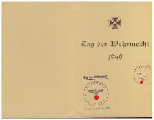 [Propagandapostkarte] DT- Reich (007452) Propaganda, Faltkarte, Tag der Wehrmacht 1940. 