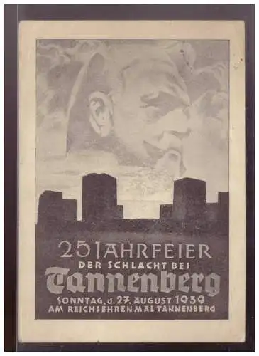 [Propagandapostkarte] Dt- Reich (W00193) Propagandakarte Schlacht bei Tannenberg, mit KLV Stempel Walderholungsheim Osterrode, gel. 8.4.1941. 