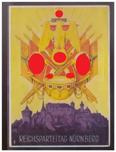 [Propagandapostkarte] Dt- Reich (W00197) Propagandakarte Reichsparteitag Nürnberg Hoffmannkarte, gelaufen SST Nürnberg 1936, RS Mängel. 