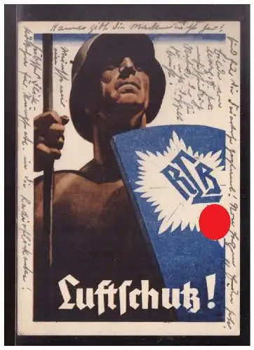[Propagandapostkarte] Dt- Reich (W00236) Propagandakarte Luftschutz, Reichsluftschutz Berlin, gelaufen Berlin 30.5.1938. 