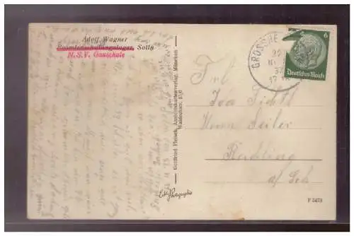 [Propagandapostkarte] Dt- Reich (024485) Propaganda AK Solln Adolf Wagner Beamtenschulungslager NSV Gauschule, gelaufen 1937. 