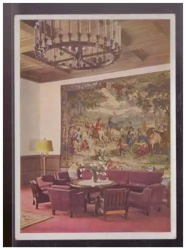[Propagandapostkarte] Dt- Reich (024497) Propaganda AK Platterhof, Der Berghof Obersalzberg, Große Halle, ungebraucht. 