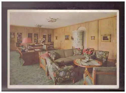 [Propagandapostkarte] Dt- Reich (024498) Propaganda AK Platterhof, Der Berghof Obersalzberg, Arbeitszimmer des Führers, ungebraucht. 