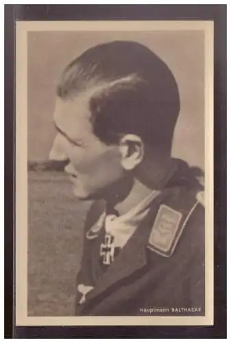 [Propagandapostkarte] Dt- Reich (024504) Propaganda AK Ritterkreuzträger Photo-Hoffmann Bildpostkarte Nr. 18 Hauptmann Balthasar, ungebraucht. 