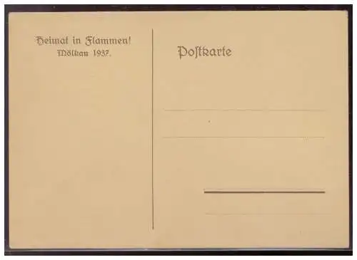 [Propagandapostkarte] Österreich (007508) Propagandakarte, Heimat in Flammen, Heimatfest 1937, Mölkau 1937, ungebraucht. 