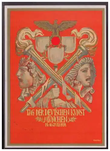 [Propagandapostkarte] Dt- Reich (007614) Propagandakarte "Tag der Deutschen Kunst München" mit SST München, Hauptstadt der Bewegung v. 16.7.39. 