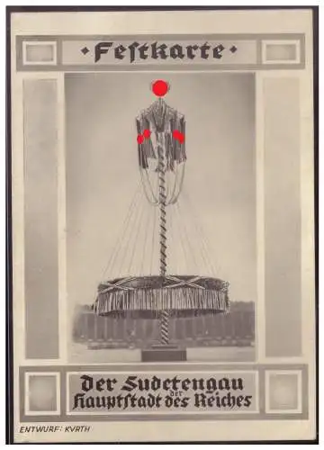 [Propagandapostkarte] Sudetenland (007966) Propagandakarte Der Sudetengau Hauptstadt des Reiches, gelaufen Berlin. 