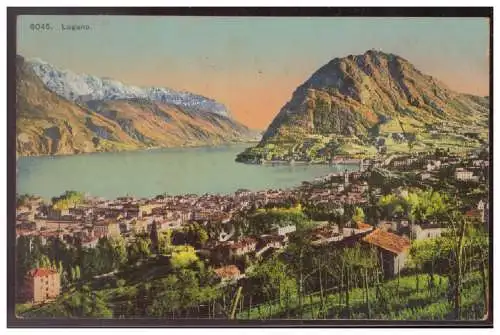 [Ansichtskarte] Schweiz (007986) AK farbig Lugano, gelaufen 1908. 