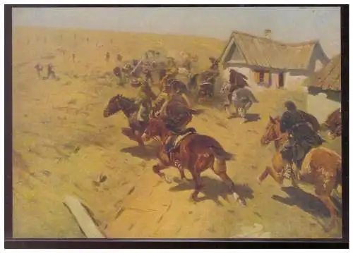 [Propagandapostkarte] UDSSR (008061) AK 1954 im Kosakendorf, nach Gemälden des Malers Grekow ungebraucht. 