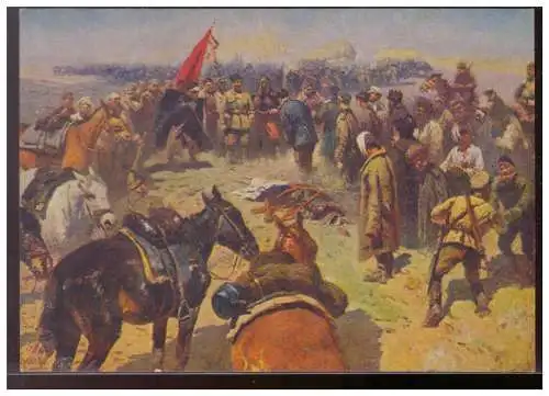 [Propagandapostkarte] UDSSR (008063) AK 1954 Entwaffnung von Admiral Denikins Soldaten, nach Gemälden des Malers Grekow ungebraucht. 