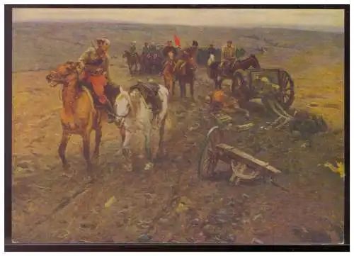 [Propagandapostkarte] UDSSR (008065) AK 1954 Abteilung Budjonova 1918, nach Gemälden des Malers Grekow ungebraucht. 