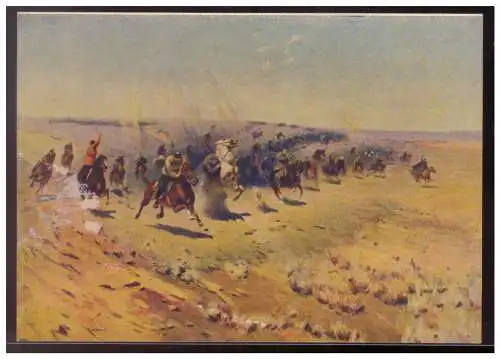 [Propagandapostkarte] UDSSR (008066) AK 1954 Kavallerie Angriff, nach Gemälden des Malers Grekow ungebraucht. 