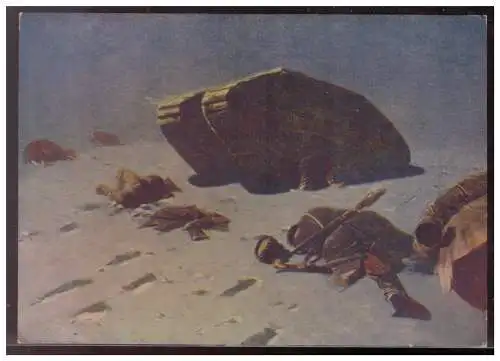 [Propagandapostkarte] UDSSR (008072) AK 1954 Beutepanzer bei Denikin, nach Gemälden des Malers Grekow ungbraucht. 