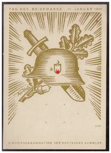 [Propagandapostkarte] Dt- Reich (008093) Propaganda Postkarte Tag der Briefmarke 1942, in der Entstehung Ohne Marke und Stempel!!. 