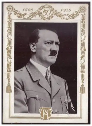 [Propagandapostkarte] Dt.- Reich (008140) Propagandakarte 50. Geburtstag des Führers, blanco gestempelt mit Sonderstempel Berlin am 20.4.1939. 