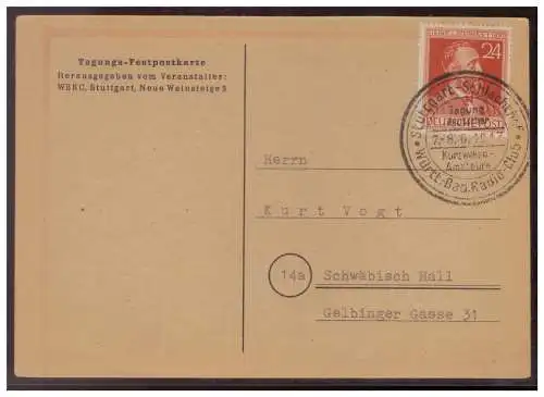 [Werbepostkarte] Motiv (008297) AK Erste Tagung der Deutschen Kurzwellenamateure, nach dem Kriege in Stuttgart, 6,1947, gelaufen mit SST. 