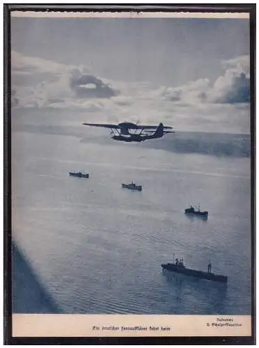 [Propagandapostkarte] Dt- Reich (008972) Propagandbild Ein deutscher Fernaufklärer kehrt heim stammt aus Adler Luftwaffenkalender. 