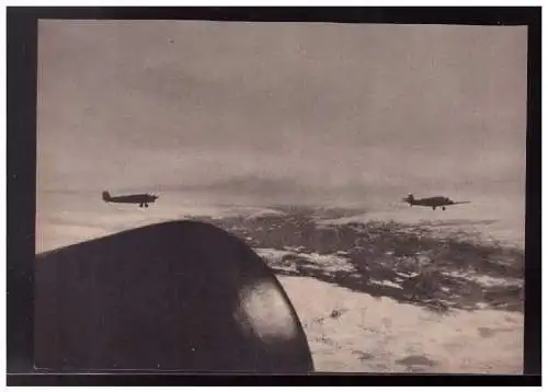 [Propagandapostkarte] DT- Reich (008985) Propagandakarte Deutsche Transportflugzeuge über Norwegen, ungebraucht. 