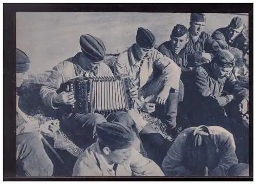 [Propagandapostkarte] DT- Reich (009002) Propagandakarte Was spielen und singen sie, Natürlich Erika. eine fröhliche Arbeitspause, ungebraucht. 