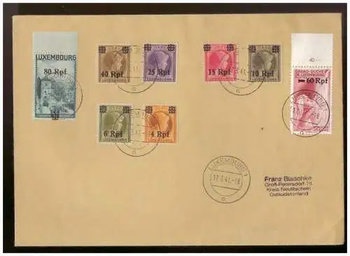 Bes. 2. Wk. Luxemburg  Rundstempel (Datum und/oder Ort klar)