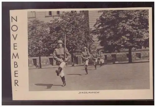 [Propagandapostkarte] Dt- Reich (009091) Propagandakarte aus der Wehrmacht entnommen Einzelmarsch, ungebraucht. 