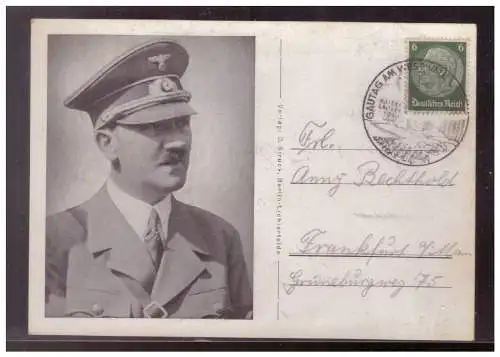 [Propagandapostkarte] Dt.-Reich (009107) Propagandakarte Adolf Hitler mit SST Gautag am Westwall 1939 gelaufen vom Gautag. 