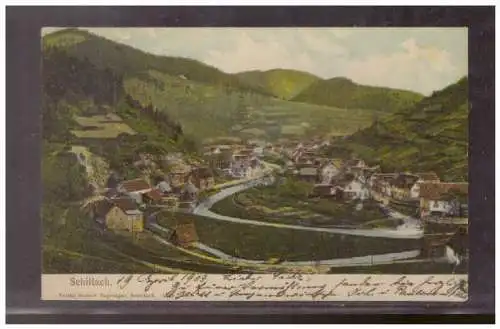 [Echtfotokarte farbig] AK (009281) Schiltach, gelaufen 1907 nach Wiesbaden. 