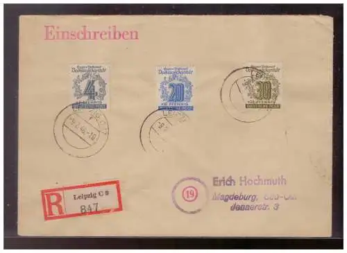 All. Bes. Sowj. Zone  Rundstempel (Datum und/oder Ort klar)