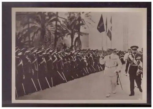 [Propagandapostkarte] DT- Reich (009455) Propaganda Fotokarte ohne Ak Einteilung, Göring bei Marschall Balbo in Lybien, Rückseite beschriftet. 