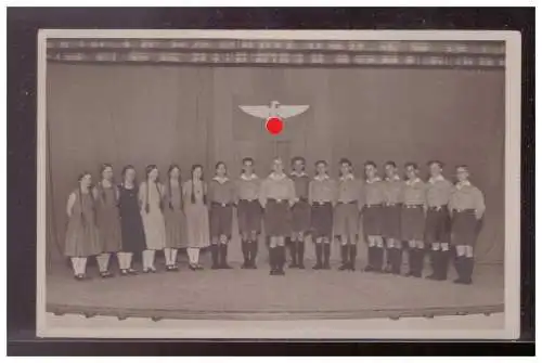 [Propagandapostkarte] DT- Reich (009461) Propagandakarte, Braunhemden Spielschar der NSDAP Gau Berlin auf der Erich Reuter Bühne in Neukölln. 