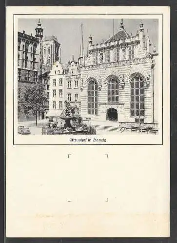 [Propagandapostkarte] Dt- Reich (009482) Postkarte Artushof in Danzig, blanco gest. mit SST Erfurt 2. WHW Reichs- Stassensammlung 30.3.1941. 