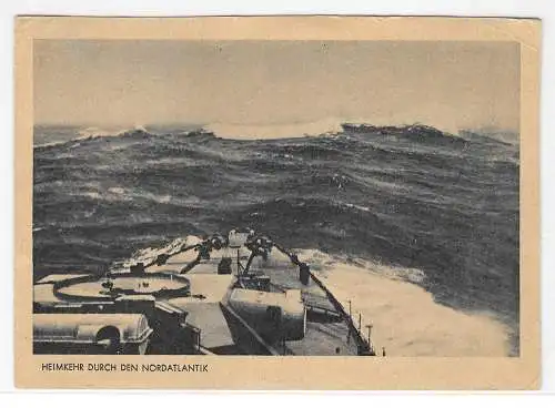 [Propagandapostkarte] DT- Reich (009491) Propagandakarte, Heimkehr durch den Nordatlantik, gestempelt mit Sonderstempel Annaberg am 18.3.1943. 