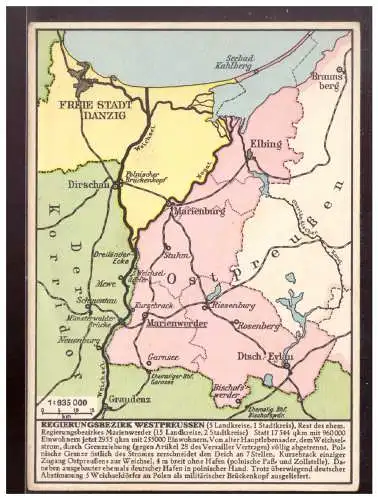 [Propagandapostkarte] Dt- Reich (009833) Propagandakarte Regierungsbezirk Westpreussen, ungebraucht. 
