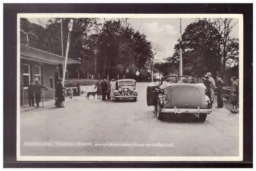 [Propagandapostkarte] Dt- Reich (009886) Propaganda Postkarte Goldene Bremm, deutsch- französische Grenze mit Schlagbaum, gelaufen Saarbrücken. 