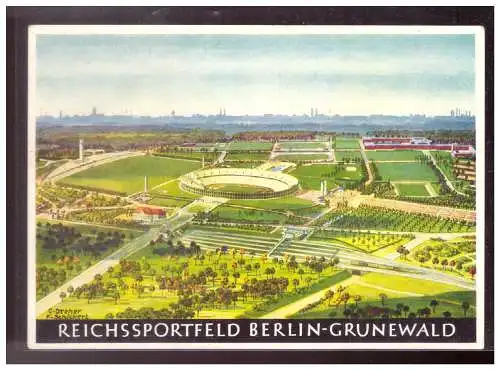 [Propagandapostkarte] Dt- Reich (009894) Propagandakarte Reichssportfeld Berlin- Grünewald, ungebraucht mit blanco ST Reichssportfeld. 