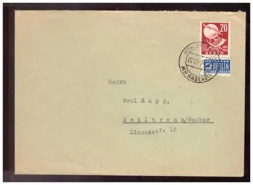 All. Bes. Franz. Zone  Rundstempel (Datum und/oder Ort klar)